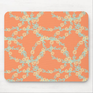 Peach Oranje Floral Seamless Pattern Muismat