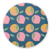 Peach Oranje Fruit Pattern roze Keramische Knop (Voorkant)