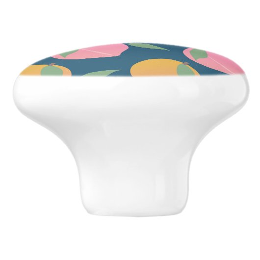 Peach Oranje Fruit Pattern roze Keramische Knop (Zijkant)