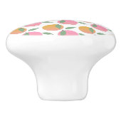 Peach Oranje Fruit Pattern roze Keramische Knop (Zijkant)