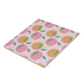 Peach Oranje Fruit Pattern roze Tegeltje (Zijkant)