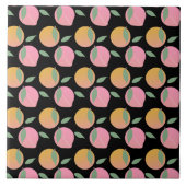 Peach Oranje Fruit Pattern roze Tegeltje (Voorkant)