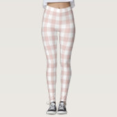 Peach Oranje Gingham Women's Leggings (Voorkant)