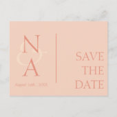 Peach Oranje Gold Marble Effect Elegant Wedding Aankondigingskaart (Achterkant)