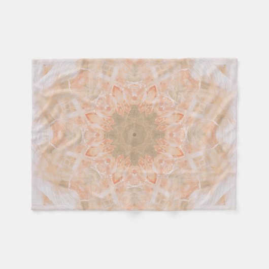 Peach Oranje Mandala Fleece Deken (Voorkant (Horizontaal))