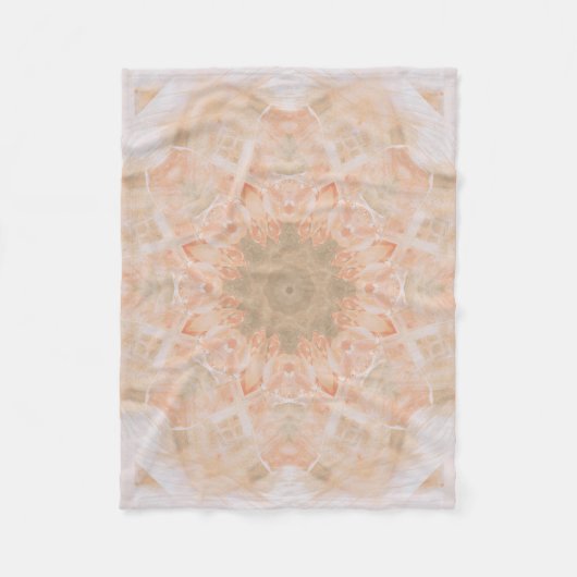 Peach Oranje Mandala Fleece Deken (Voorkant)
