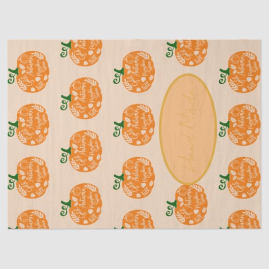 Peach Oranje Pumpkin Craft Hand Made of Bedankt Tissuepapier (Voorkant)