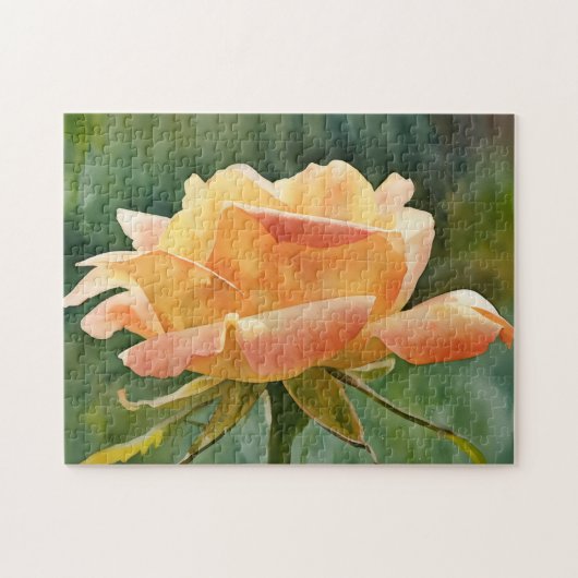 Peach Oranje Roos Garden Art Puzzel Legpuzzel (Horizontaal)