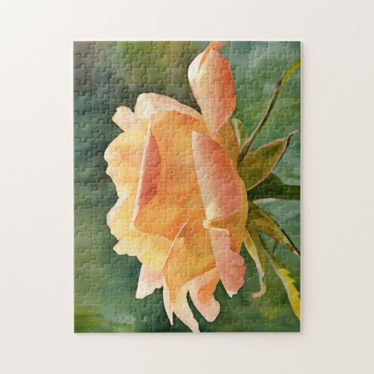 Peach Oranje Roos Garden Art Puzzel Legpuzzel (Verticaal)