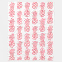 Peach Oranje roze Waterverf tropische anananas Fleece Deken