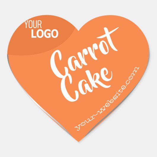 Peach Oranje Silver Lijst Logo Baking Hart Sticker (Voorkant)