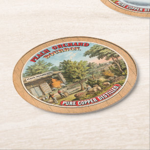 Peach Orchard Bourbon Still  Label Ronde Kartonnen Onderzetter