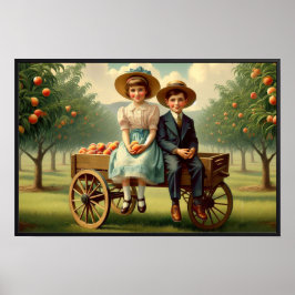 Peach Orchard Children Poster