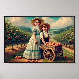 Peach Orchard Children Poster
