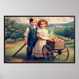Peach Orchard Children Poster