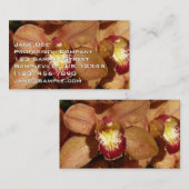 Peach Orchids with Raindrops Floral Visitekaartje (Voorkant / Achterkant)