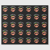 Peach out Funny Fruit Pun Dark BG Cadeaupapier (Vlak)