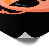 Peach out Funny Fruit Pun Dark BG Poster (Hoek)