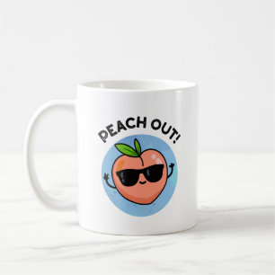 Peach out Funny Fruit Pun Koffiemok