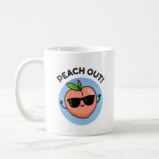 Peach out Funny Fruit Pun Koffiemok (Links)