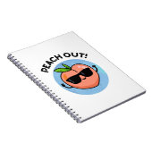 Peach out Funny Fruit Pun Notitieboek (Rechterzijde)