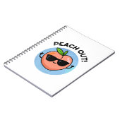 Peach out Funny Fruit Pun Notitieboek (Linkerzijde)