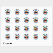 Peach out Funny Fruit Pun Ronde Sticker (Vel)