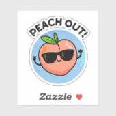 Peach out Funny Fruit Pun Sticker (Vel)