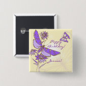 Peach Paars Butterfly Button (Voorkant /achterkant)