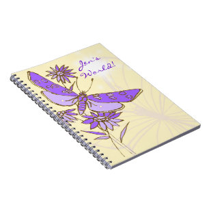 Peach Paars Butterfly Notitieboek