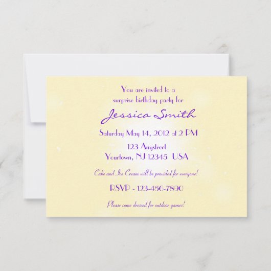 Peach Paars Butterfly RSVP-kaart Kaart (Achterkant)