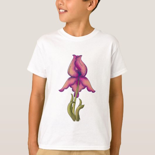 Peach & Paars Iris T-shirt (Voorkant)