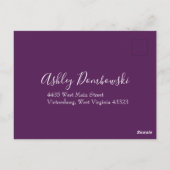 Peach Paars Wedding Floral Rozen Briefkaart (Achterkant)