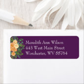 Peach Paars Wedding Floral Rozen Etiket (Insitu)