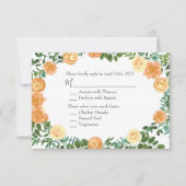 Peach Paars Wedding Floral Rozen Kaart (Voorkant)