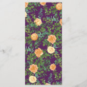 Peach Paars Wedding Floral Rozen Menu (Achterkant)