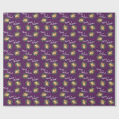 Peach Paars Wedding  Roos Cadeaupapier (Vlak)