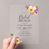 Peach Paarse Blush Vrijgezellenfeest Brunch Acryl Uitnodigingen (Insitu (Draagbaar))