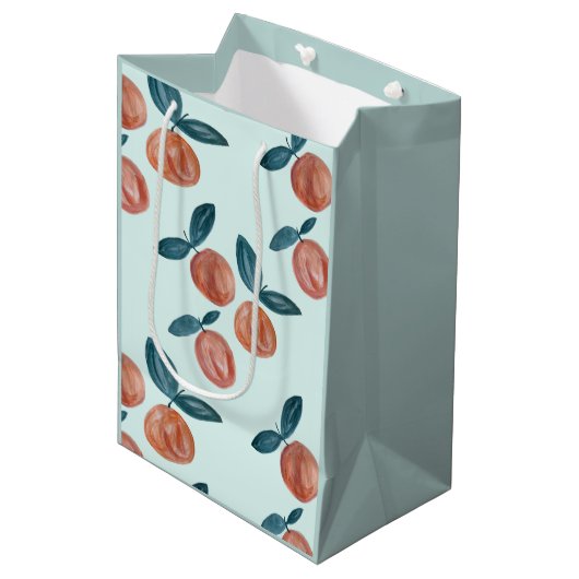 Peach Painting Pattern Party Medium Cadeauzakje (Voorkant Gekanteld)