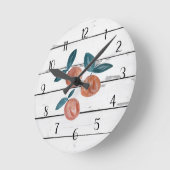 Peach Painting Rustic Shiplap Farmhouse Decor Ronde Klok (Hoek)