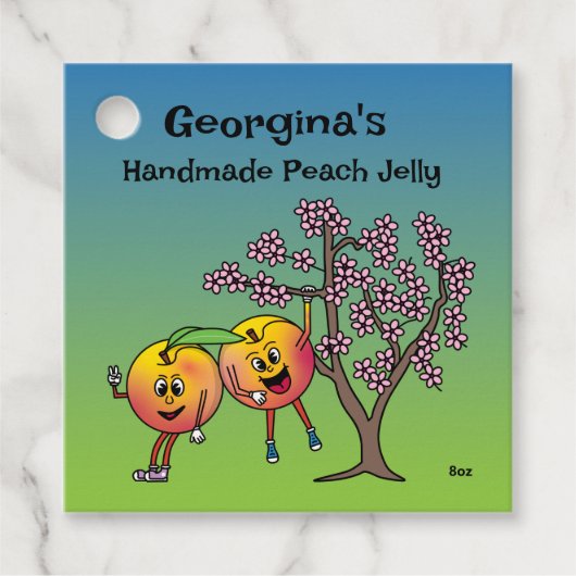 Peach Pals Funny Cartoon Jam Pie en meer Bedankjes Labels (Voorkant)