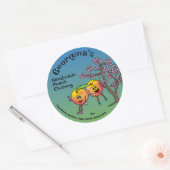 Peach Pals Funny Cartoon Jam Pie en meer Ronde Sticker (Envelop)