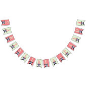 Peach Panda Kids Verjaardagsfeest Bunting Flags Vlaggetjes (Alle)