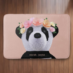 Peach Panda Personal Nursery Bath Mat