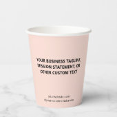 Peach Paper Cups Custom Business Logo Branded 8 oz Papieren Bekers (Achterkant)