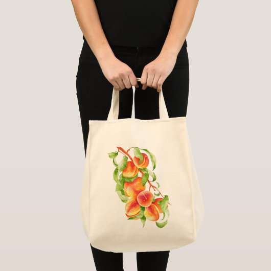 'Peach Paradise' op een boodschappentas Tote Bag (Voorkant (product))