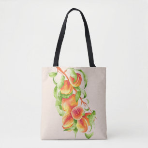 'Peach Paradise' op een Canvas tas