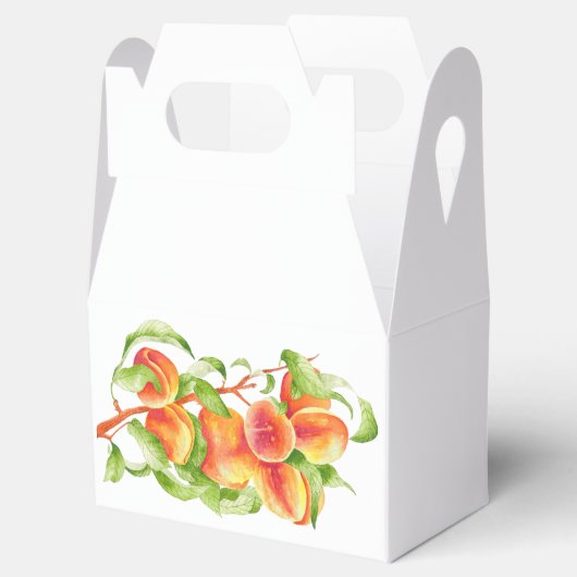 'Peach Paradise' op een Gable Favor Box Bedankdoosjes (Geopend)