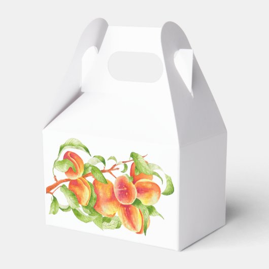 'Peach Paradise' op een Gable Favor Box Bedankdoosjes (Voorkant Zijde)