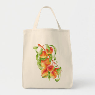 'Peach paradise' op een grocery-tas Tote Bag